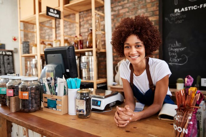 register your business today new businesswoman owner at cafe