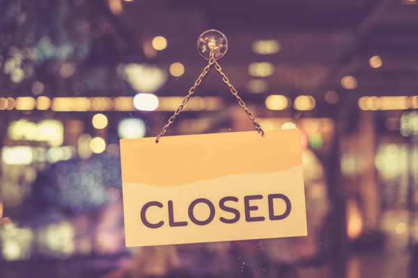 business closed sign