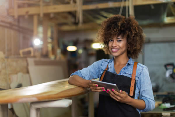 business woman with ipad