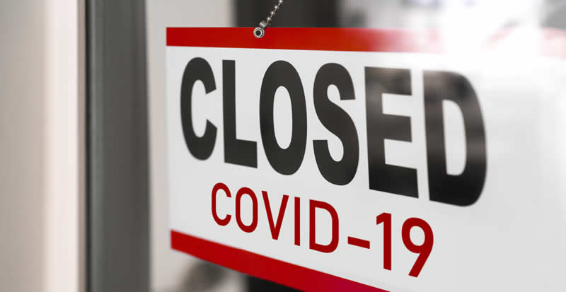 closed business covid sign