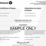 certificate of status sample