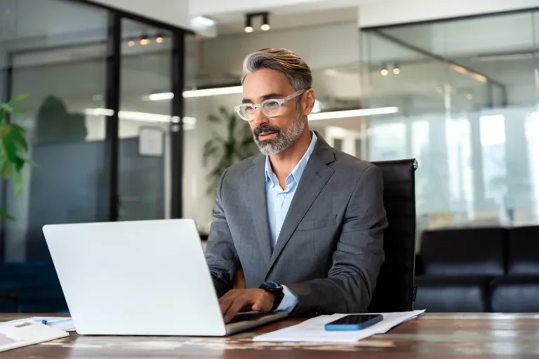 businessman searching an existing company