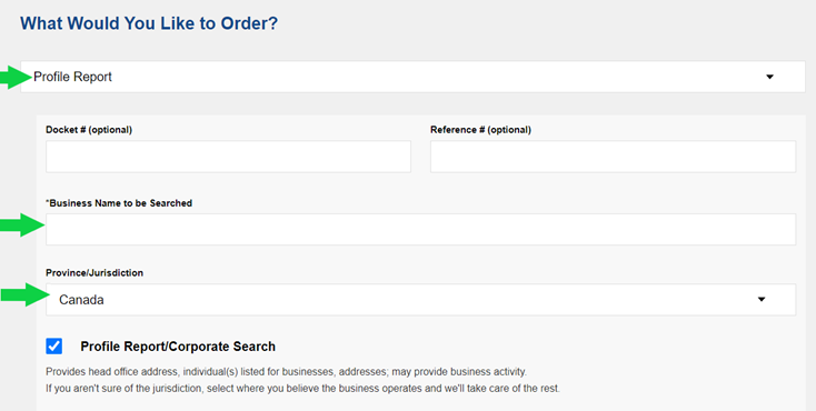 corporate profile search