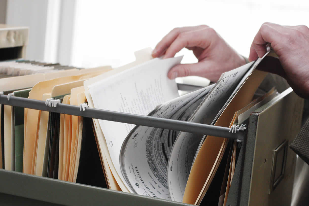 filing documents in cabinet