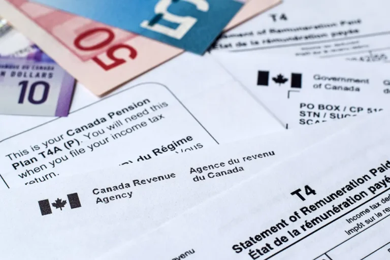 Canadian tax forms including GST HST return documents and Canada Revenue Agency paperwork