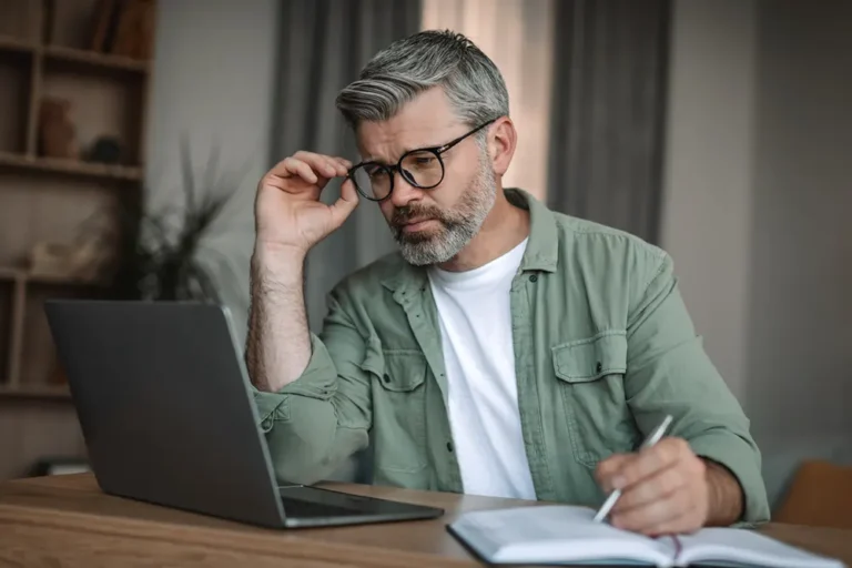 businessman searching companies