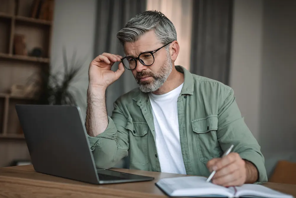 businessman searching companies