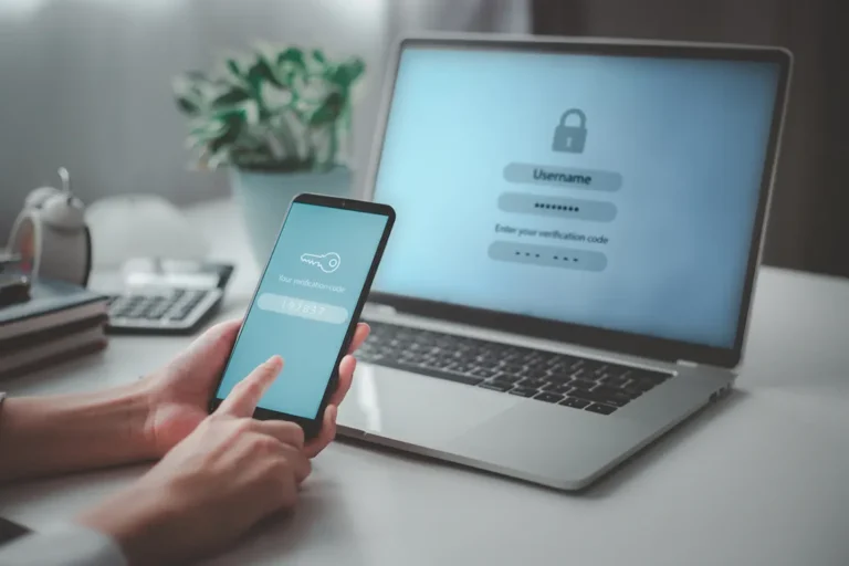 Multi-factor authentication identity verification using mobile phone verification code and laptop login screen