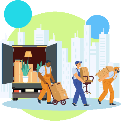 workers moving an office