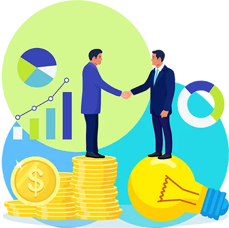 business partnership meeting and profit earnings