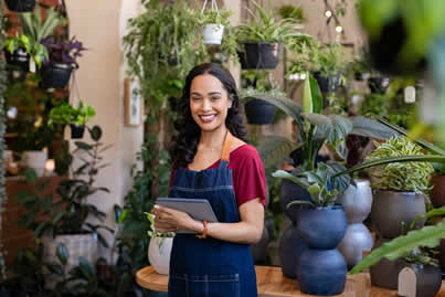 business owner in flower shop